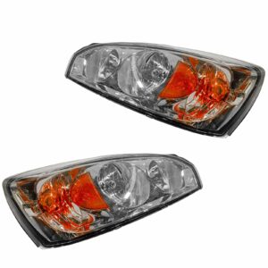 Headlights Headlamps Left & Right Pair Set for 04-08 Chevy Malibu