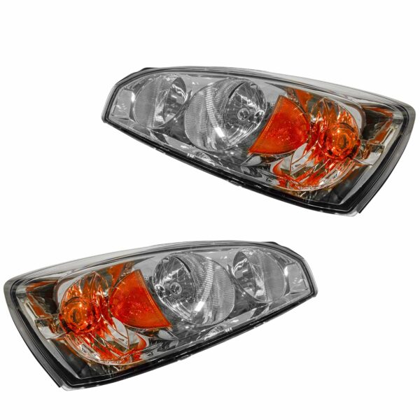 Headlights Headlamps Left & Right Pair Set for 04-08 Chevy Malibu