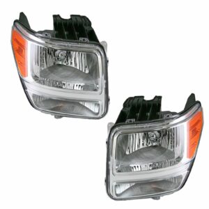 Headlights Headlamps Left & Right Pair Set for 07-11 Dodge Nitro