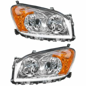 Front Headlight Headlamp Light Lamp Pair Set w/ Signal for 09-12 Toyota Rav4