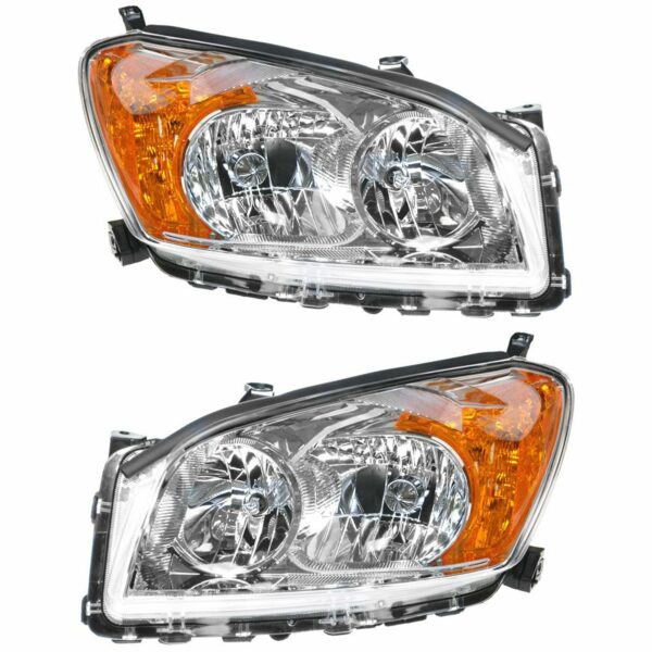 Front Headlight Headlamp Light Lamp Pair Set w/ Signal for 09-12 Toyota Rav4
