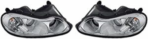 Headlights Headlamps Left & Right Lamp Pair Set for 02-04 Chrysler LHS Concorde