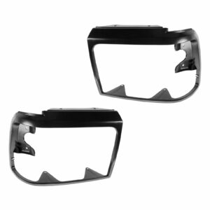Headlight Trim Bezels Black LH & RH Pair Set Compatible with Ford Bronco F150 F250 F350 F450