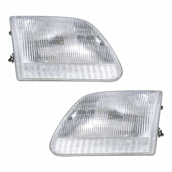 Headlights Headlamps Left & Right Pair Set for Expedition F-Series Pickup Truck