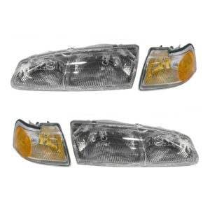 Headlight & Corner Light Kit Set of 4 for 96-97 Ford Thunderbird Mercury Cougar