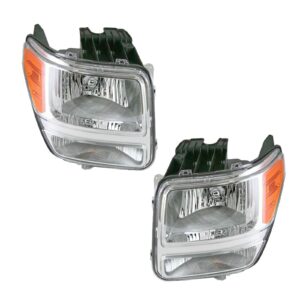 Headlights Headlamps Left & Right Pair Set for 07-11 Dodge Nitro