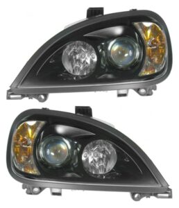 Headlights Headlamps Black Projector Pair Set for 96-13 Freightliner Columbia