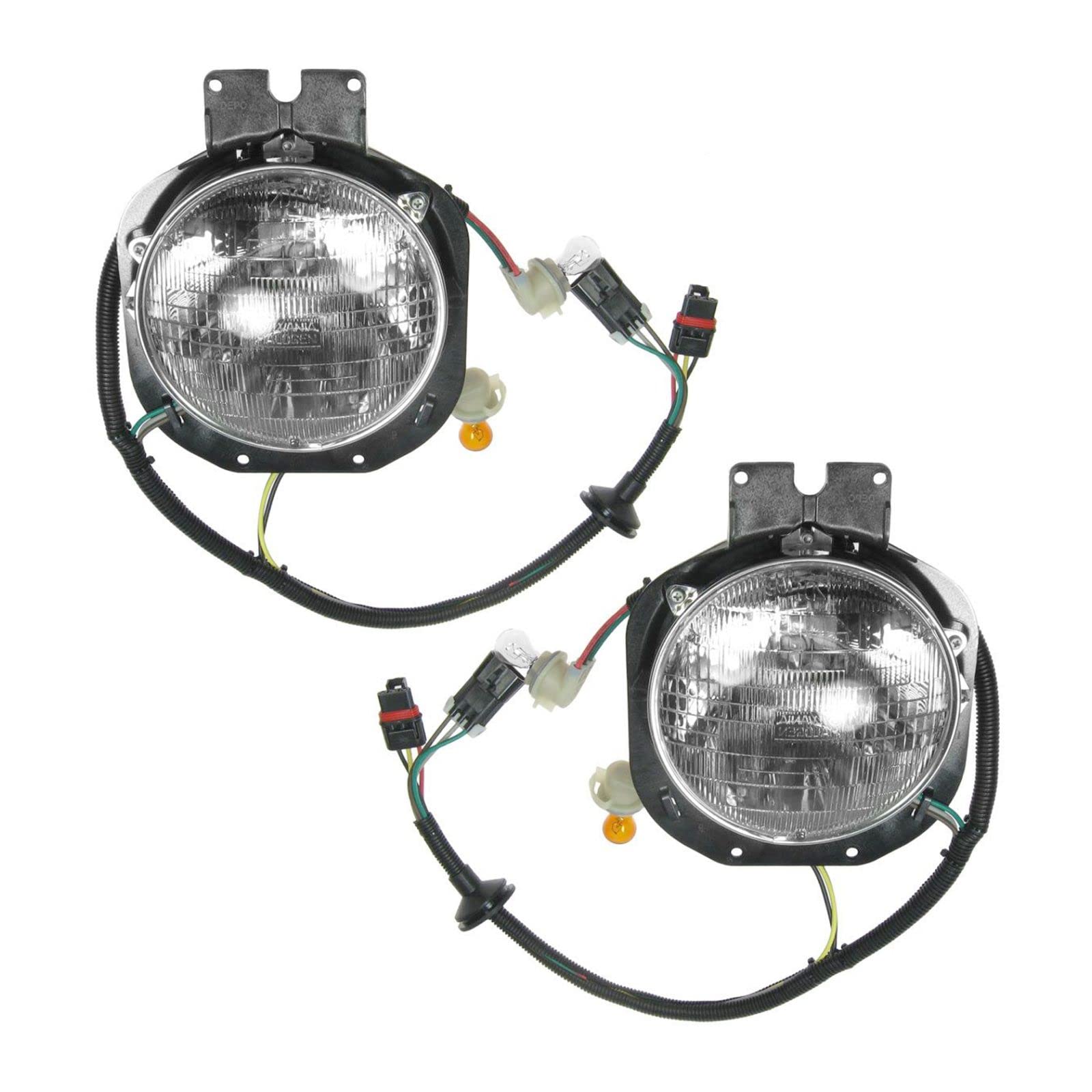 Outer Outside Headlights Headlamps Pair Set for Freightliner Century