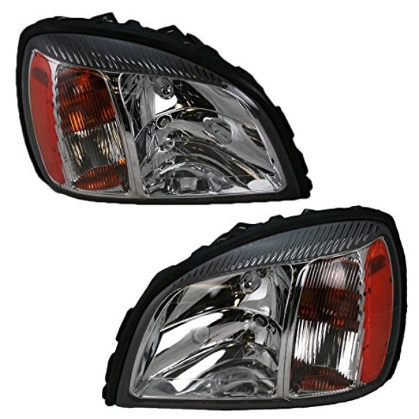 Headlights Headlamps Left & Right Pair Set for 04-05 Cadillac Deville