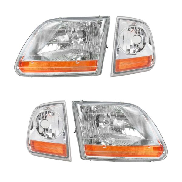 Headlight Assembly Compatible With 2002-2003 Ford F-150 Harley Davidson Driver and Passenger Side