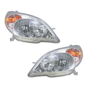 Headlights Headlamps Left & Right Pair Set for 03-08 Toyota Matrix