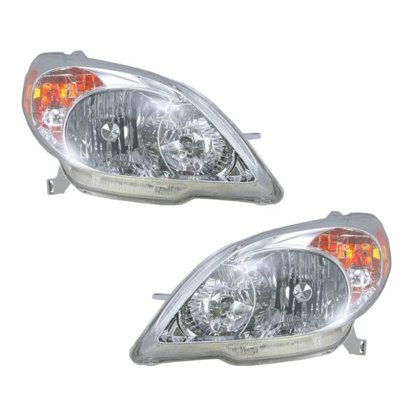 Headlights Headlamps Left & Right Pair Set for 03-08 Toyota Matrix