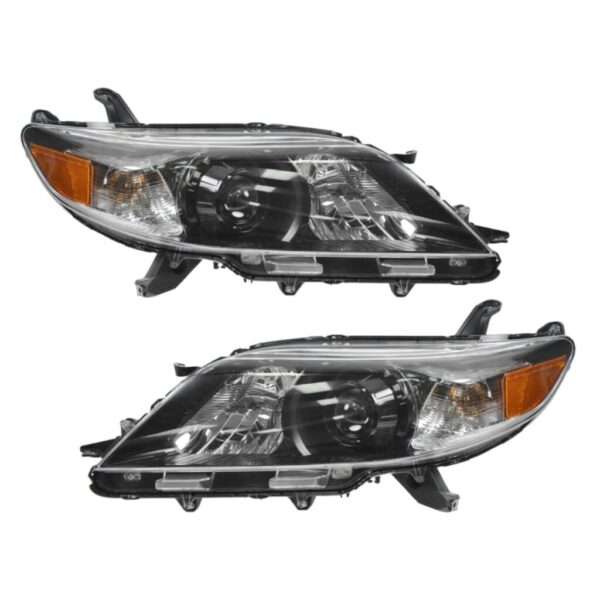 Halogen Headlight Headlamp LH & RH Pair Set of 2 for 11-13 Toyota Sienna SE