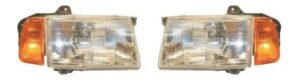 Headlights Headlamps w/ Amber Corners Left & Right Pair Set for 89-98 Sidekick