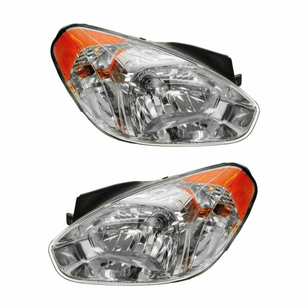 Headlights Lamps Driver Left LH & Passenger Right RH Pair Set fits 06-11 Accent
