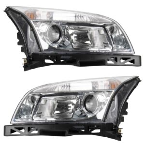 Headlight Lamp Assembly LH RH Kit Pair Set of 2 for Mercury Milan