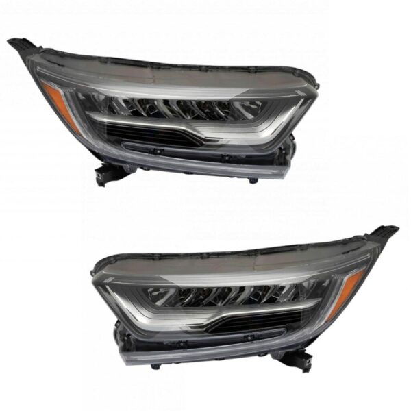 2pc LED Headlight Assembly Kit Driver & Passenger Sides for Honda CR-V CRV New