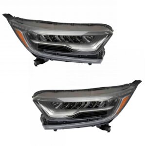 2pc LED Headlight Assembly Kit Driver & Passenger Sides for Honda CR-V CRV New