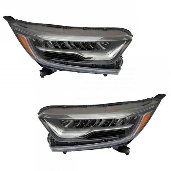 2pc LED Headlight Assembly Kit Driver & Passenger Sides for Honda CR-V CRV New