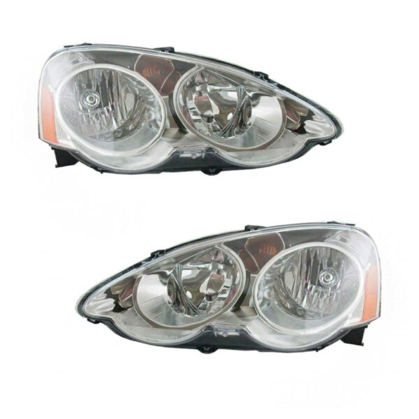 Headlights Headlamps Pair Set Left & Right for 02-04 Acura RSX