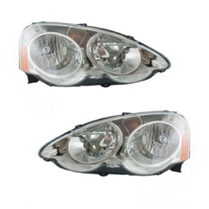 Headlights Headlamps Pair Set Left & Right for 02-04 Acura RSX