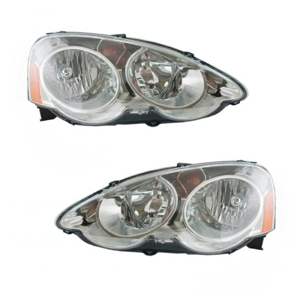 Headlights Headlamps Pair Set Left & Right for 02-04 Acura RSX
