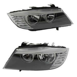 Halogen Headlight Lamp Assembly Pair LH & RH Sides for BMW 328i 335i M3 Sedan