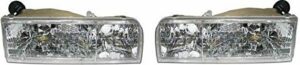Headlights Headlamps Composite Pair Set for 95-97 Lincoln Town Car