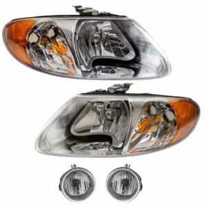 Headlight Fog Driving Light Lamp Kit Set of 4 for Town & Country Grand Caravan