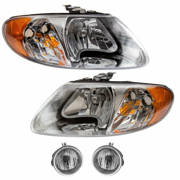 Headlight Fog Driving Light Lamp Kit Set of 4 for Town & Country Grand Caravan