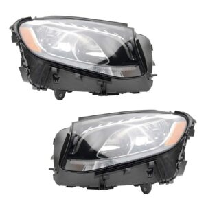 Headlight Set Compatible with 2016-2019 Mercedes-Benz GLC300 2017-2019 GLC43 AMG