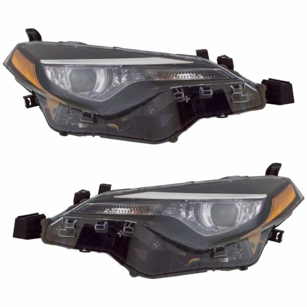 Headlight Lamp Assembly LH RH Kit Pair Set of 2 Compatible with Toyota Corolla