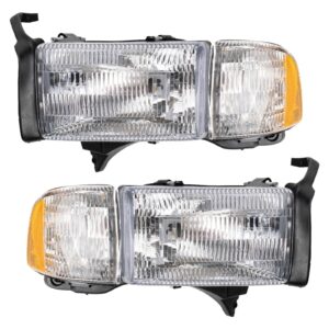 Headlight Set Compatible with 1994-2002 Dodge Ram 1500 Ram 2500 Ram 3500