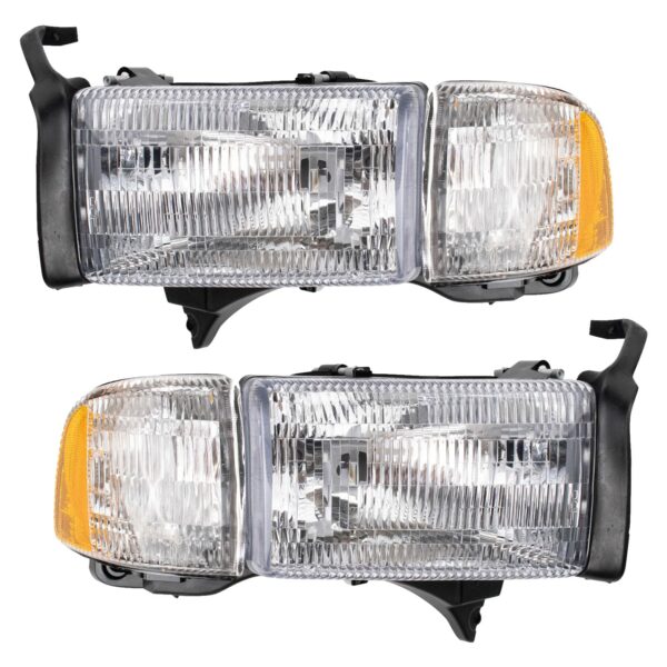 Headlight Set Compatible with 1994-2002 Dodge Ram 1500 Ram 2500 Ram 3500