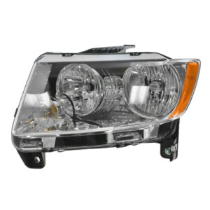 Halogen Headlight Lamp Left Hand Driver Side LH for 11-13 Jeep Compass