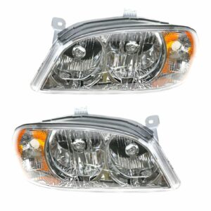 Headlights Headlamps Pair Set For 02-04 Kia Spectra Sedan