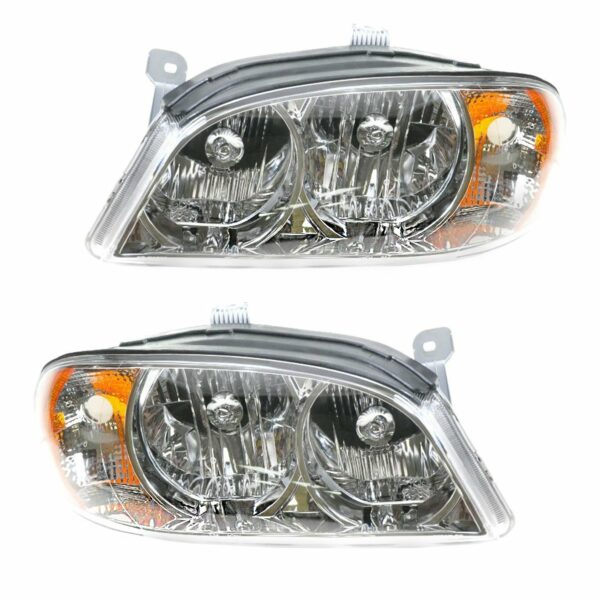 Headlights Headlamps Pair Set For 02-04 Kia Spectra Sedan