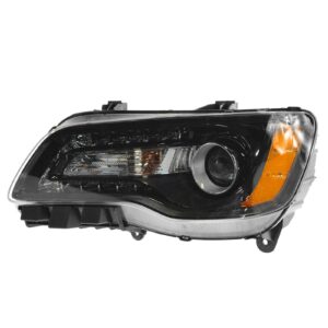 Headlight Halogen Black Bezel Driver Side Left LH for 11-14 Chrysler 300
