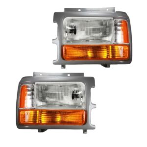 Headlight Parking Light Marker Lamp Set of 4 Compatible with 91-96 Dodge Dakota Truck