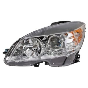 Left Headlight Chrome Bezel Compatible with 2008-2011 Mercedes Benz C300 C350 C63