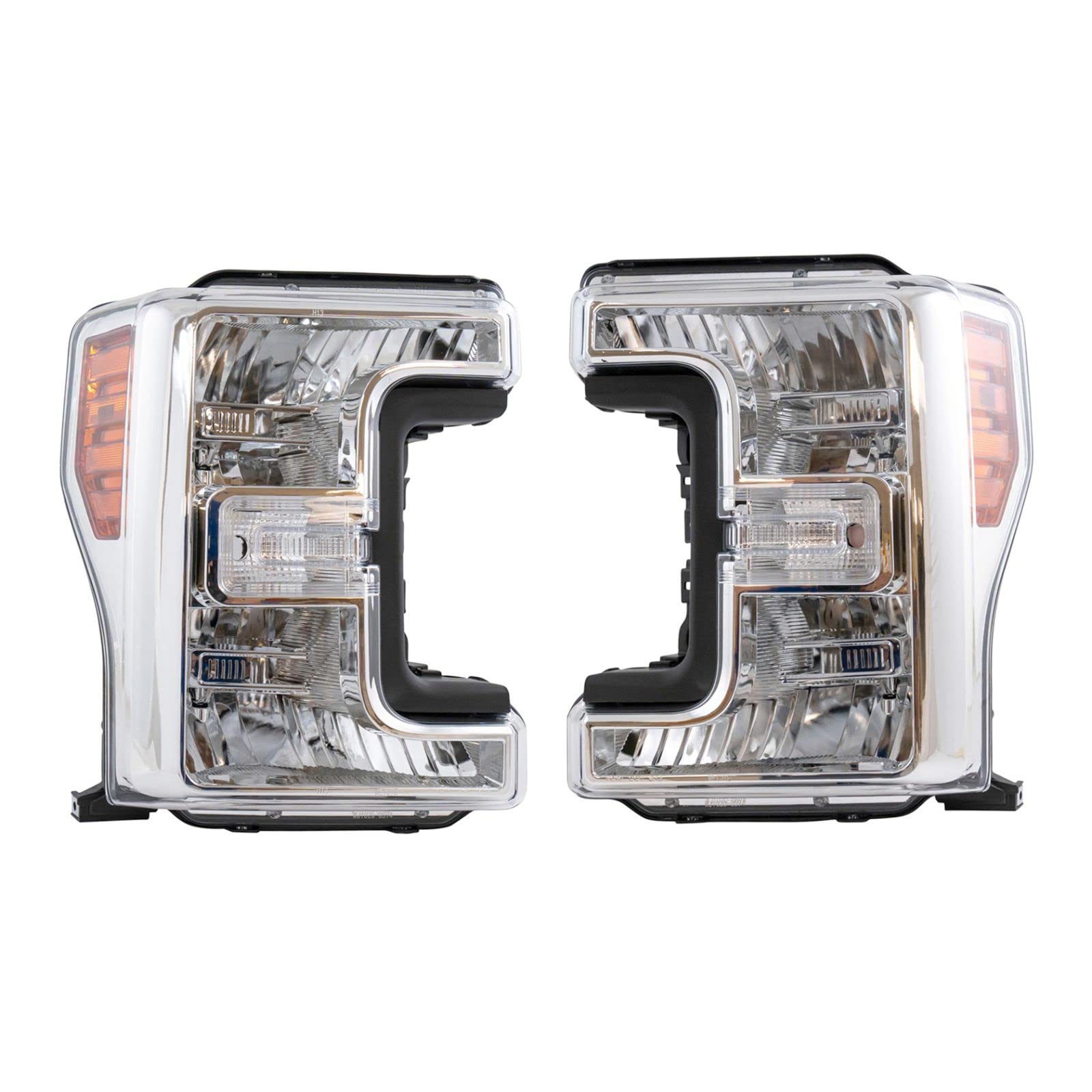 Halogen Headlight Lamp LH RH Kit Pair Set of 2 for Ford Super Duty Pickup Truck