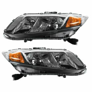 Headlights Headlamps Left LH & Right RH Pair Set for 13 Honda Civic 4 Door Sedan
