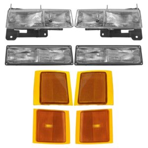 Headlights & Parking Corner Lights Left/Right Pair Set of 8 for Chevy C/K Blazer