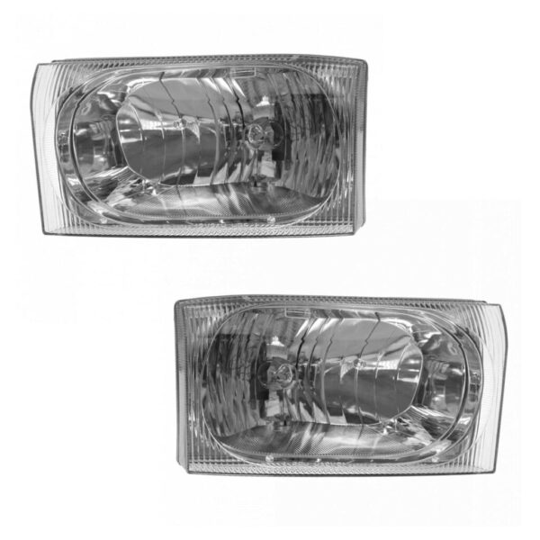 Headlight Set Compatible with 2000-2004 Ford Excursion 1999-2004 F-250 F-350 F-450 F-550