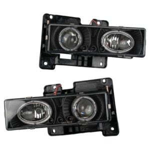 Projector Style Headlight lamp Pair Set of 2 Clear Lens Black Housing for Blazer Tahoe Suburban Yukon C/K Truck