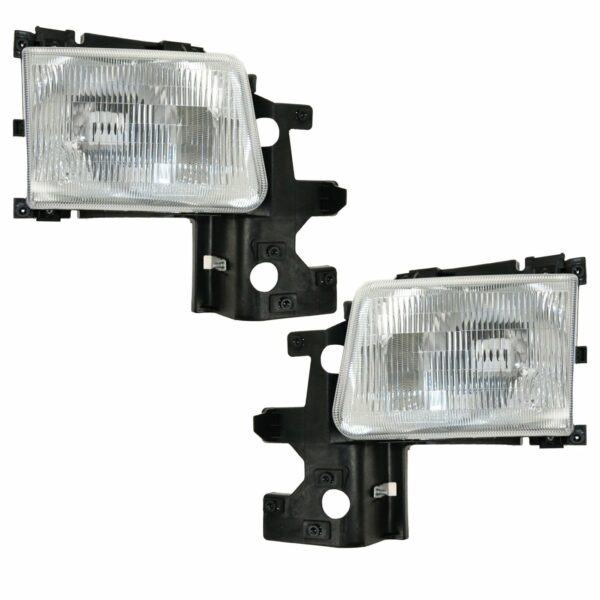 Headlights Headlamps Pair Set Left LH & Right RH for 94-97 Dodge Van