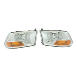 Headlight Headlamp LH Left RH Right Pair Set for 09-12 Ram Pickup Truck