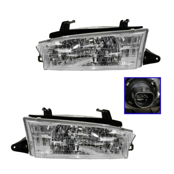 Headlights Headlamps Left & Right Pair Set for 97-99 Subaru Legacy