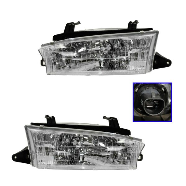 Headlights Headlamps Left & Right Pair Set for 97-99 Subaru Legacy