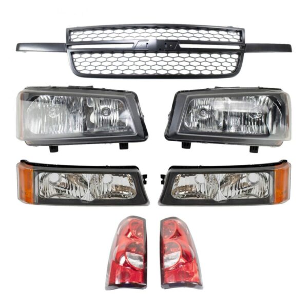 Grille Headlights Tail Lights Parking Lights Fits 2003-2007 Avalanche Silverado
